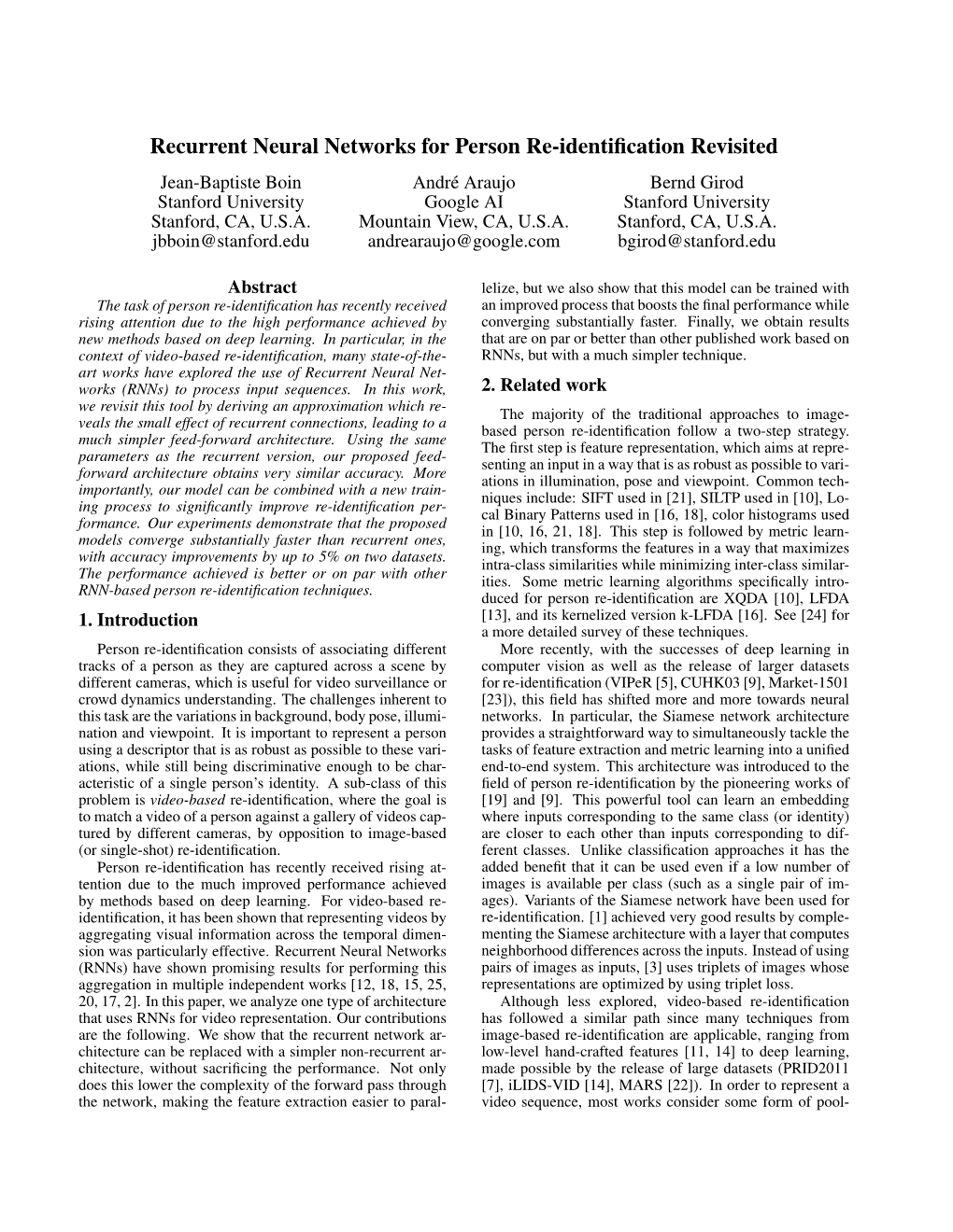 Recurrent Neural Networks for Person Re-Identification Revisited