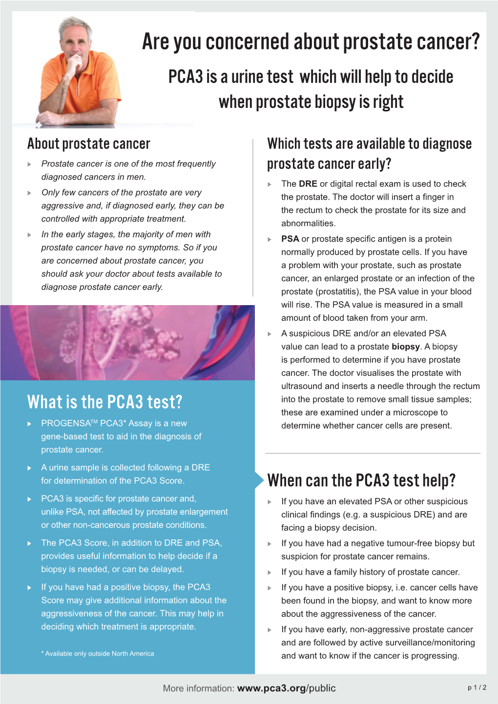 PCA3 Is a Urine Test Which Will Help to Decide When Prostate Biopsy Is Right