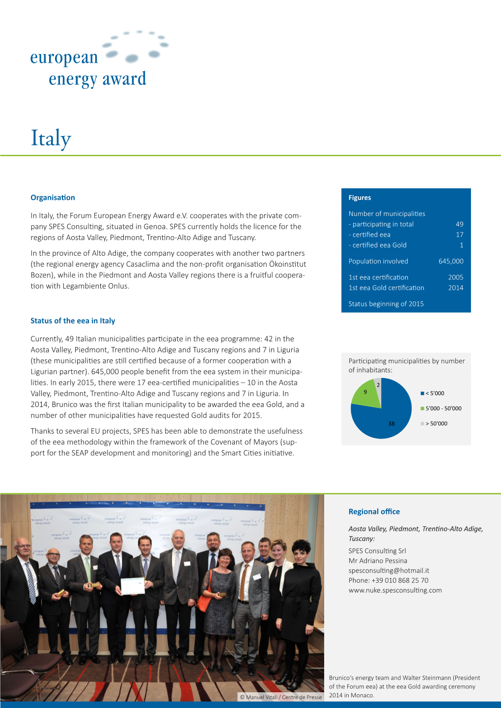 Organisation in Italy, the Forum European Energy Award E.V