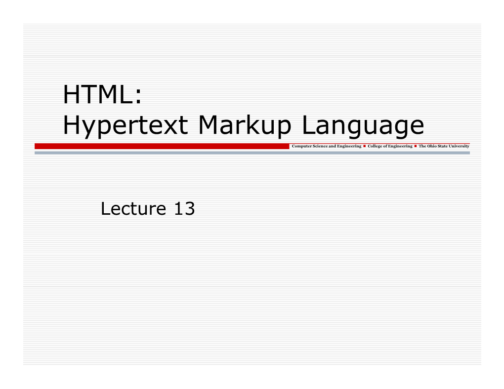 HTML: Hypertext Markup Language