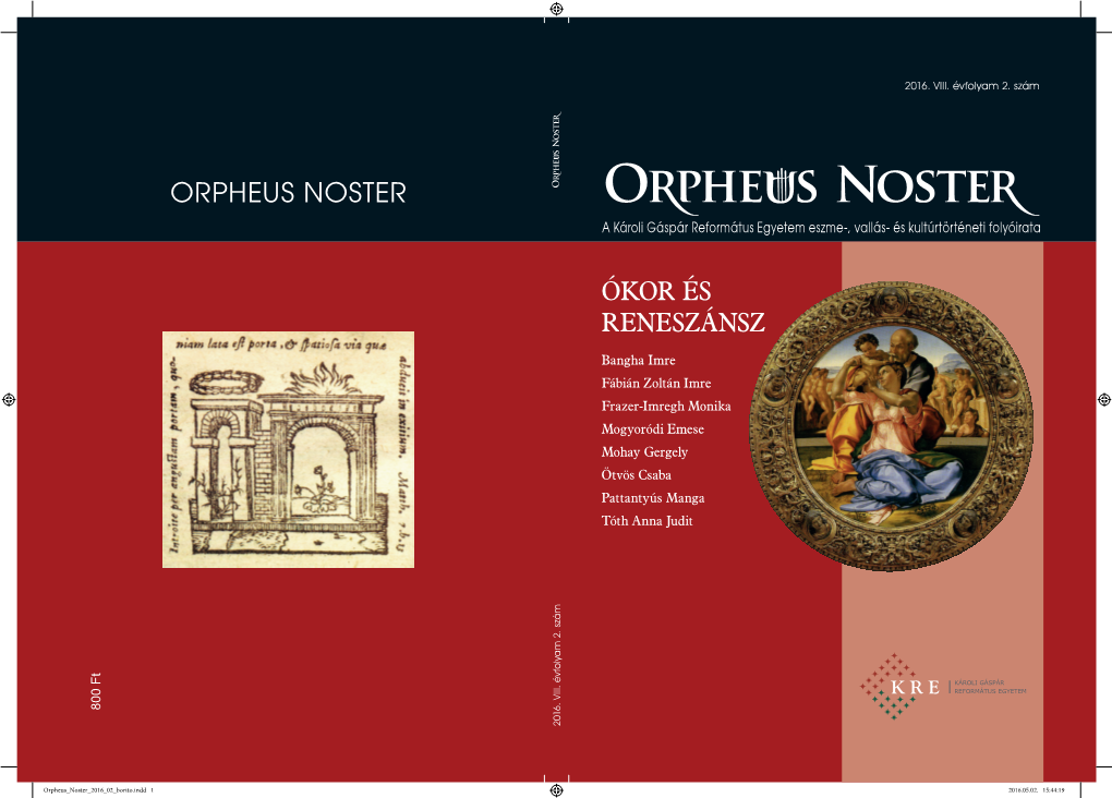 Orpheus Noster 8. Évf. 2. Sz. (2016.)