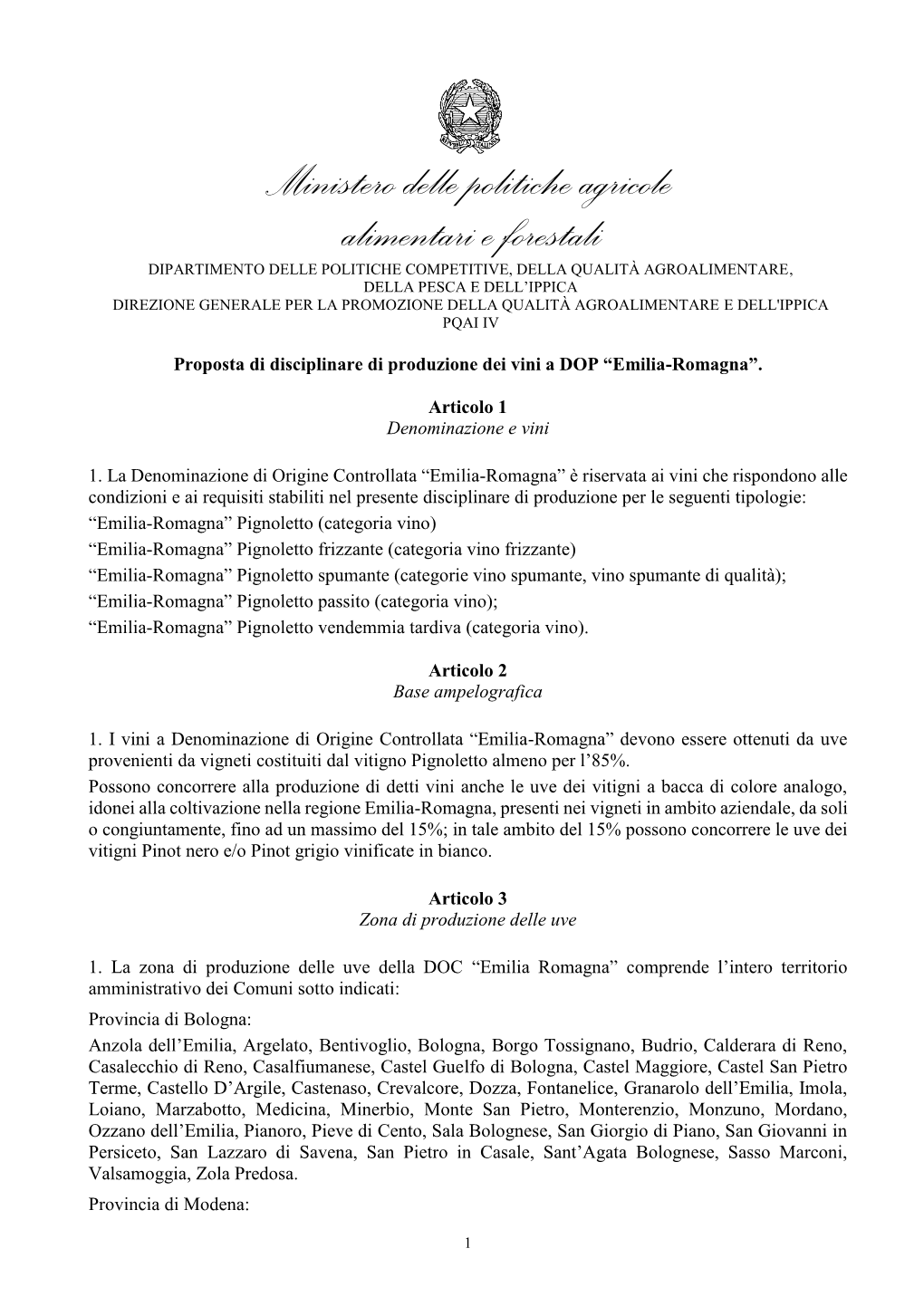PDF: Emilia Romagna DOP DISCIPL. 20 Apr. 2021