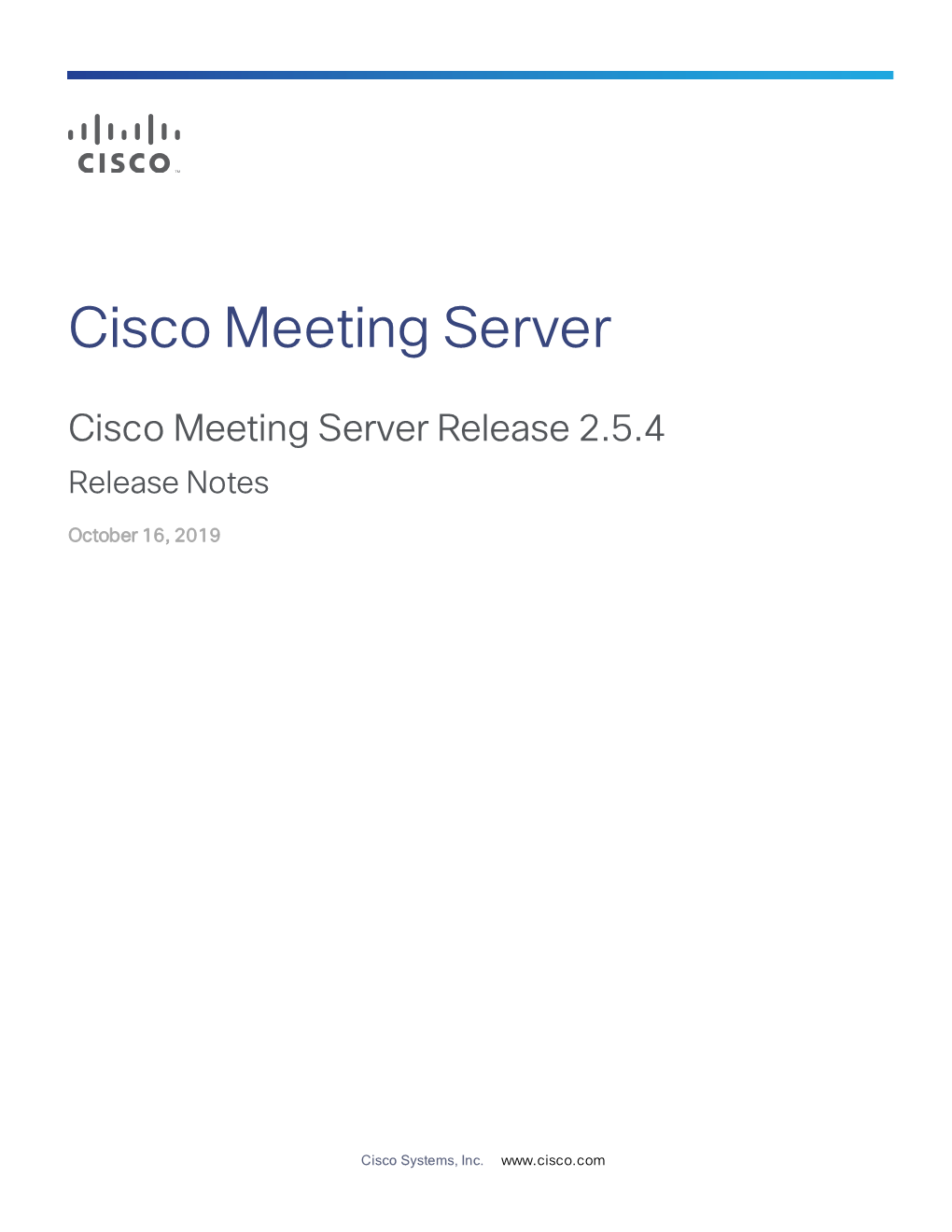 Cisco Meeting Server 2.5.4 Release Notes