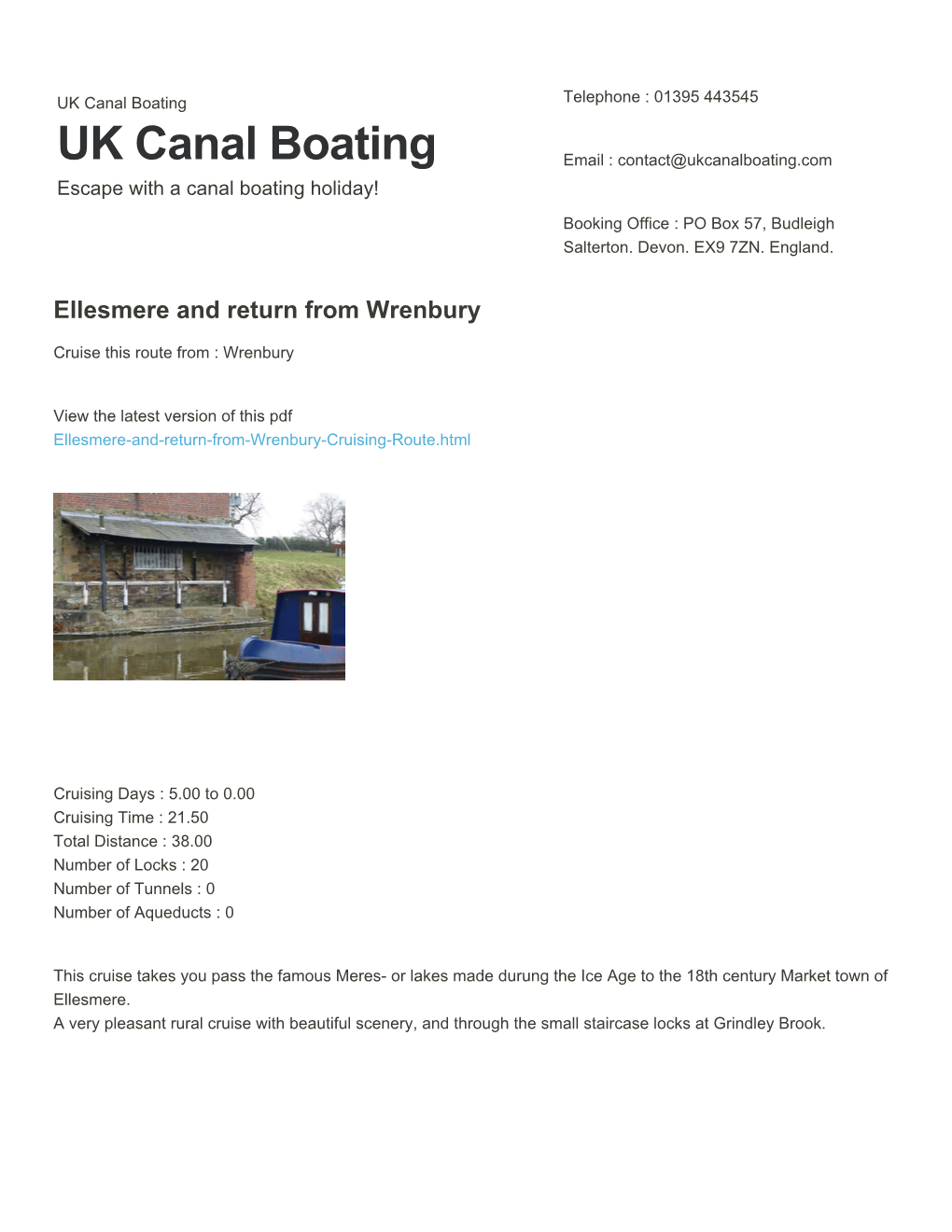 Ellesmere and Return from Wrenbury | UK Canal Boating