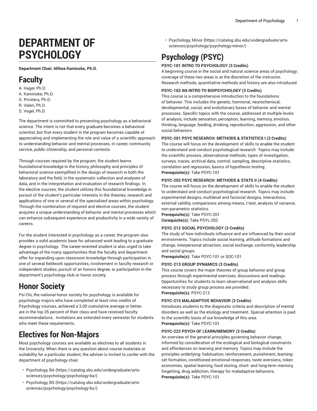 Department of Psychology 1