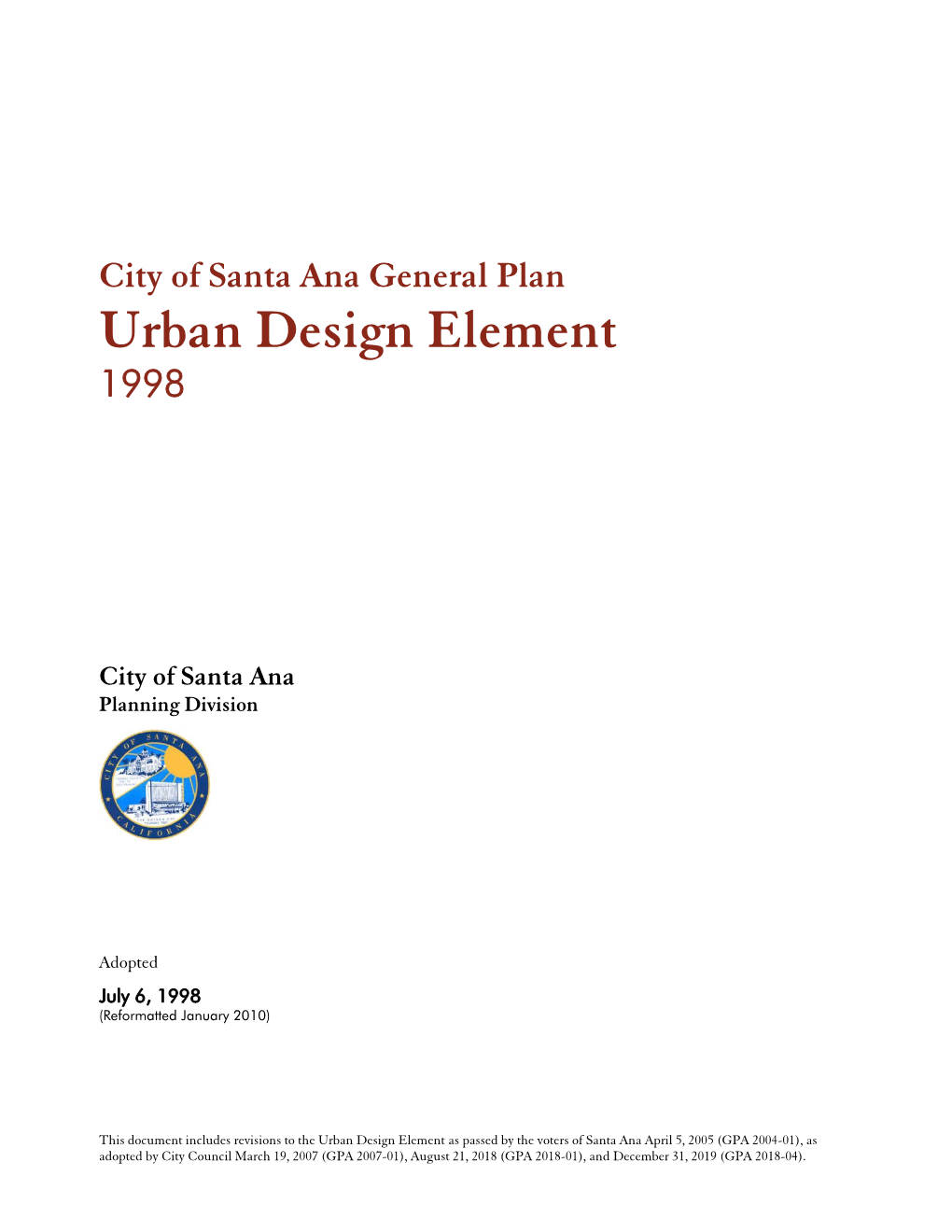 Urban Design Element 1998