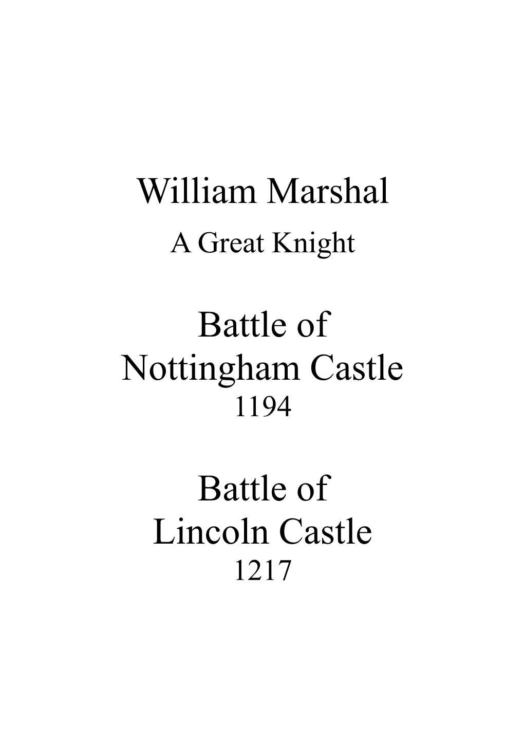 William Marshal a Great Knight