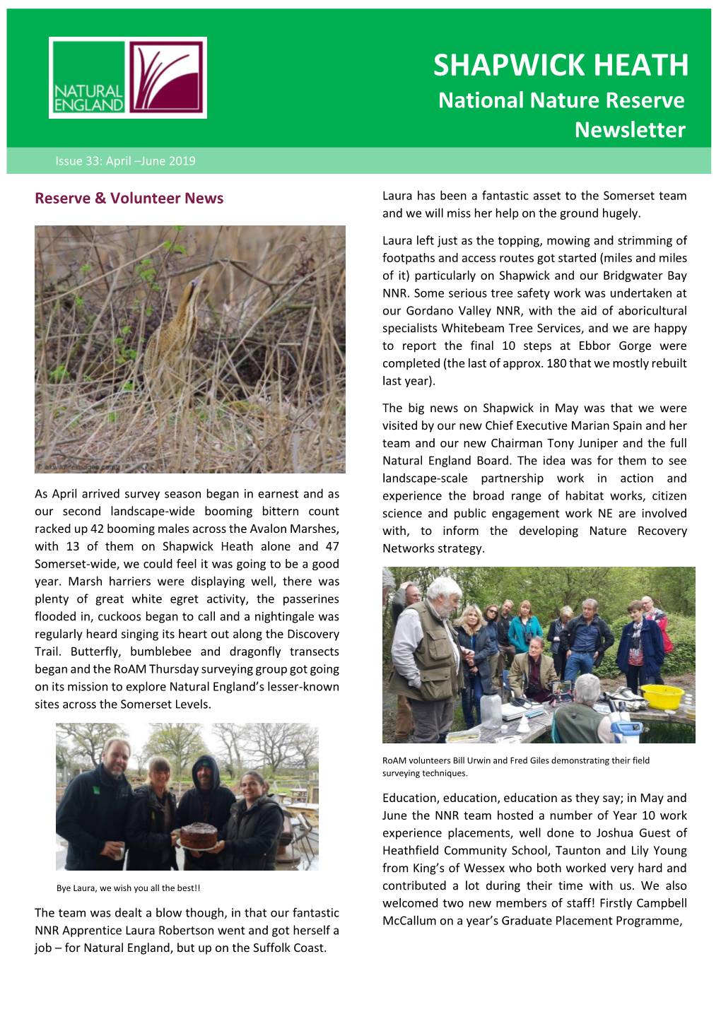 SHAPWICK HEATH National Nature Reserve Newsletter