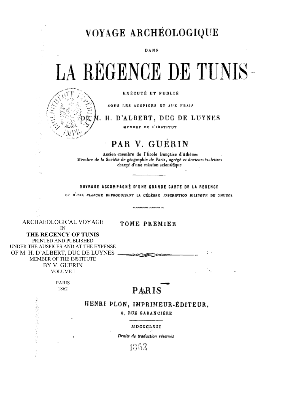 1862 Voyage \340 Tunisie Ch 14All & 15End Guerin