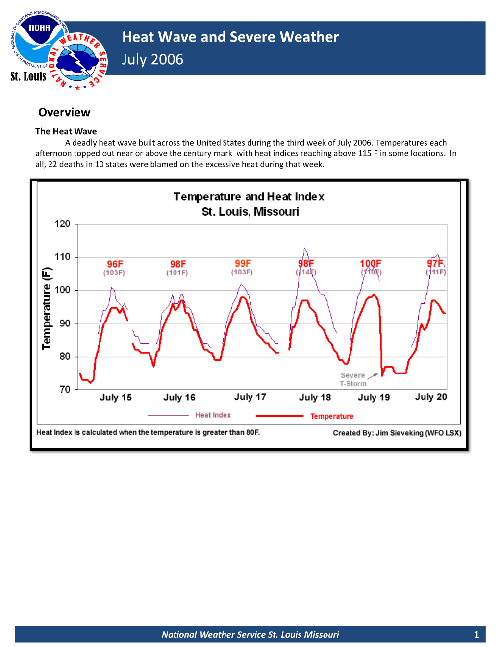 Heat Wave and Severe Weather July 2006