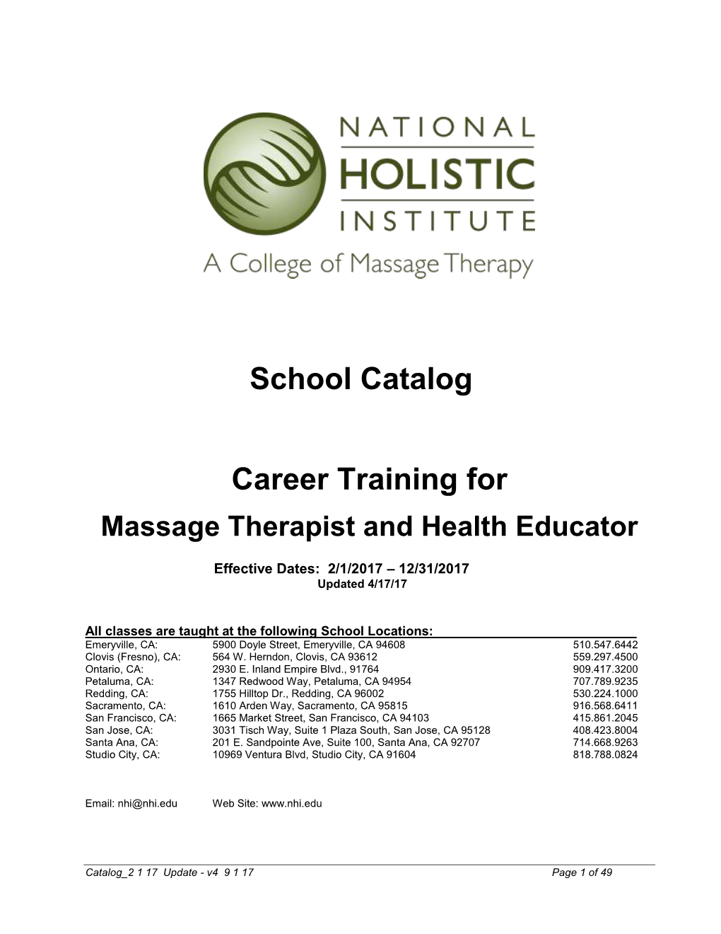 Massage Therapist and Health Educator