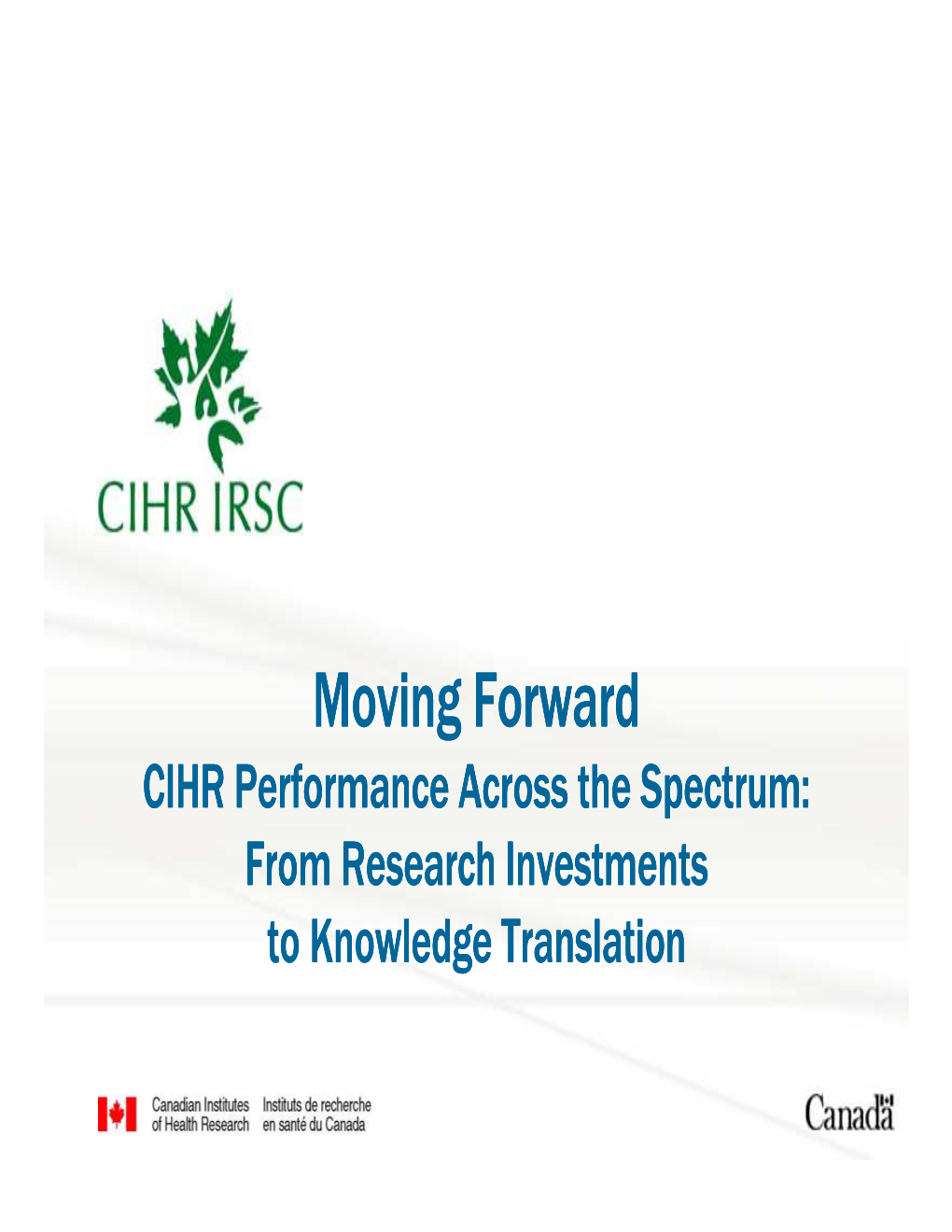 CIHR Performance Highlights