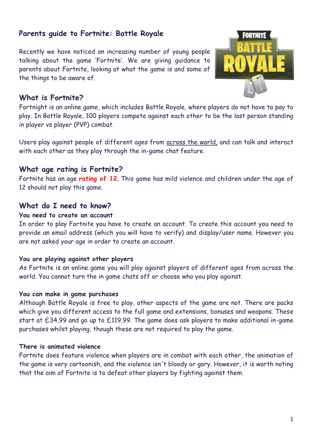 Parents Guide to Fortnite: Battle Royale What Is Fortnite? What Age