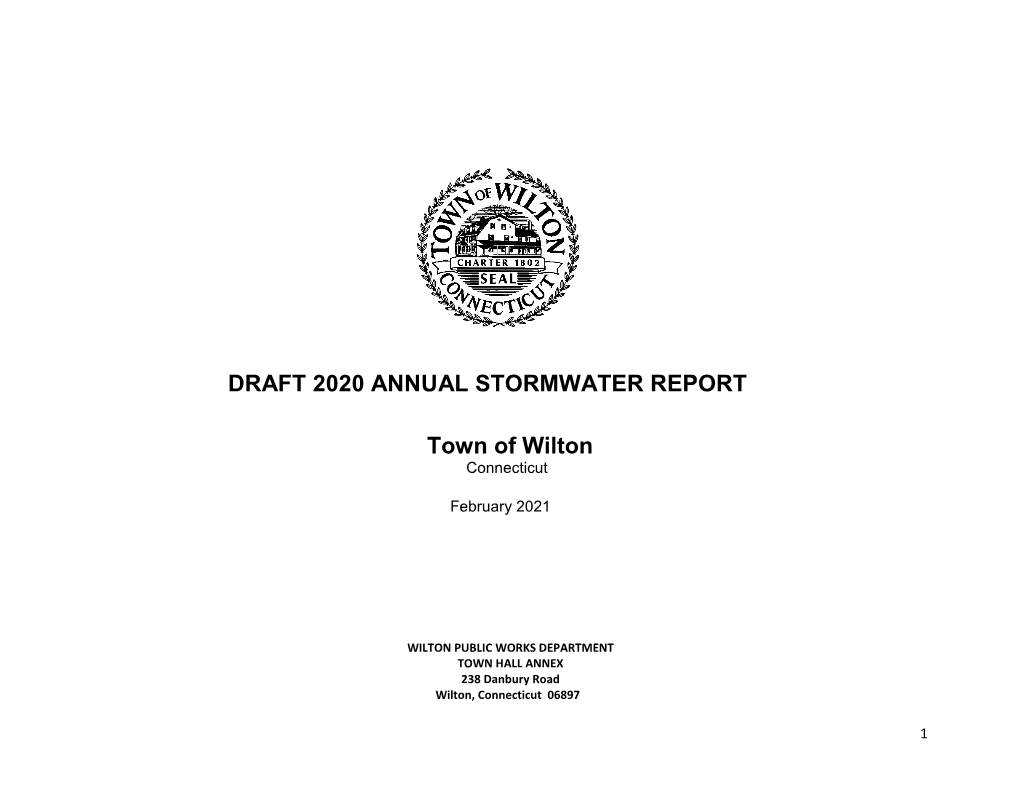 DRAFT 2020 ANNUAL STORMWATER REPORT Town Of