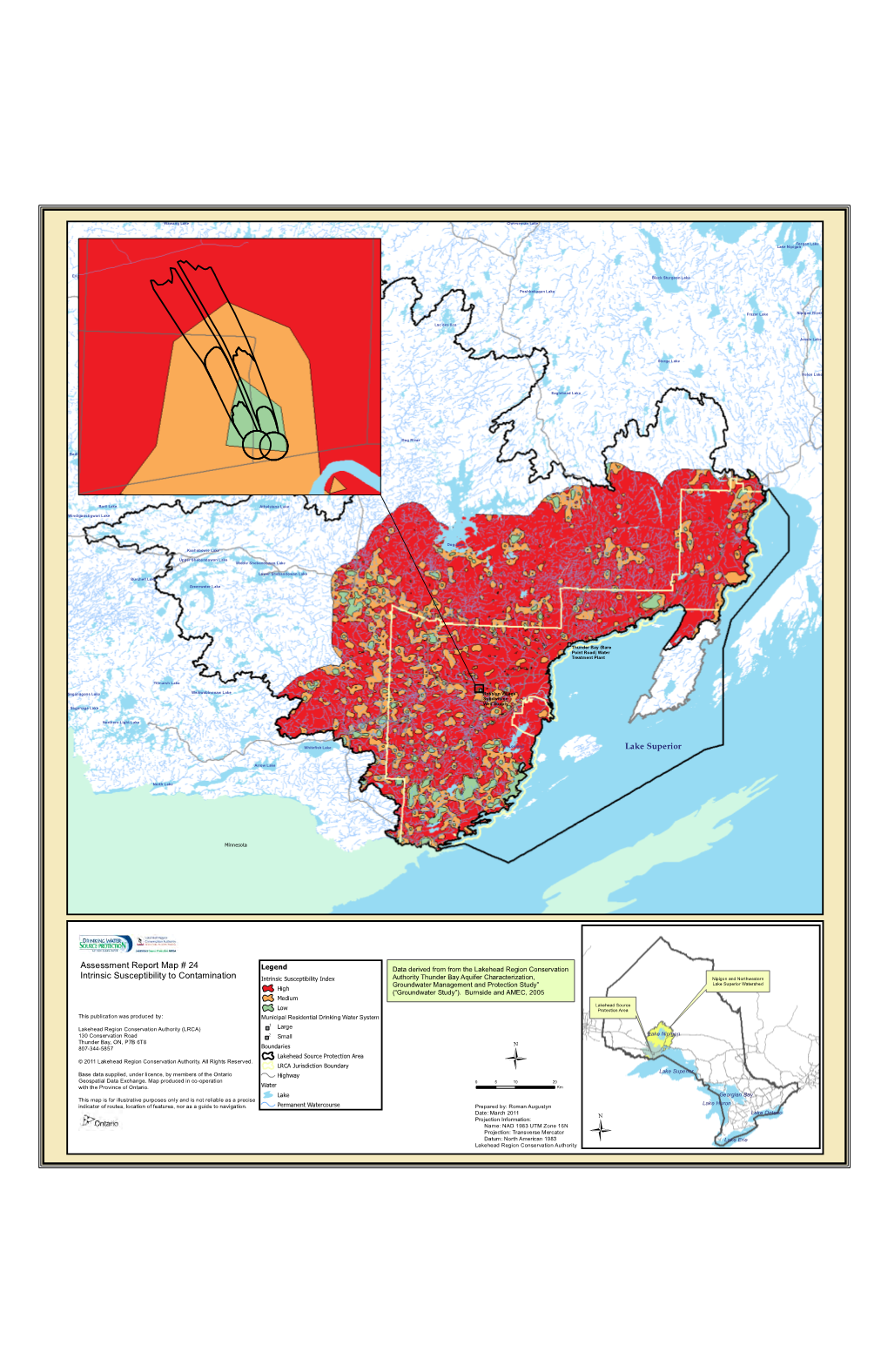 Lake Superior Assessment Report Map # 24 Intrinsic Susceptibility To
