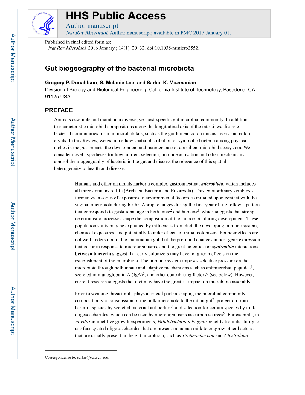 Gut Biogeography of the Bacterial Microbiota