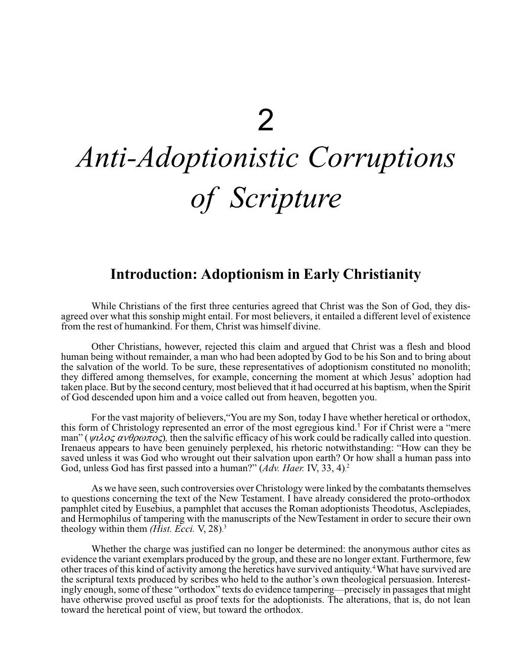 2 Anti-Adoptionistic Corruptions of Scripture