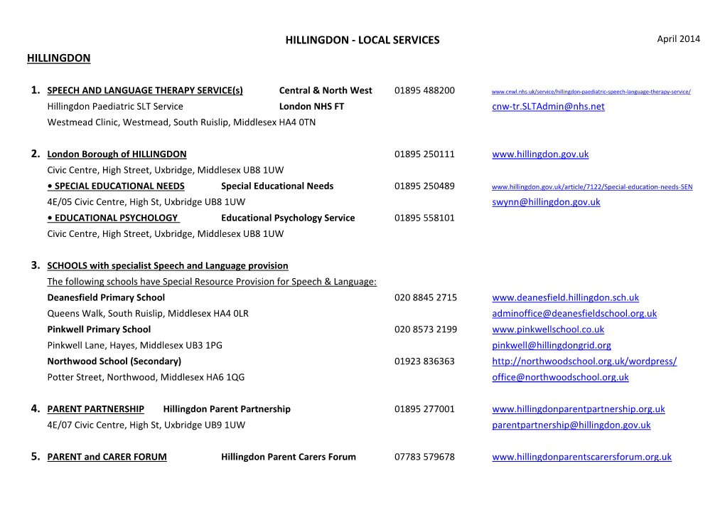 Hillingdon Local Services