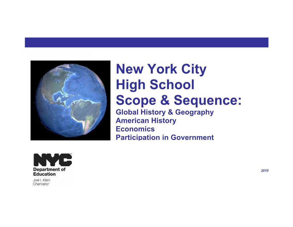 New York City High School Scope & Sequence