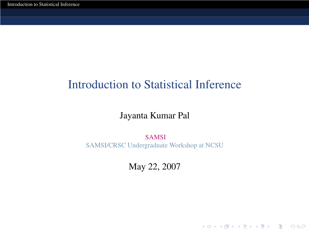 Statistical Inference