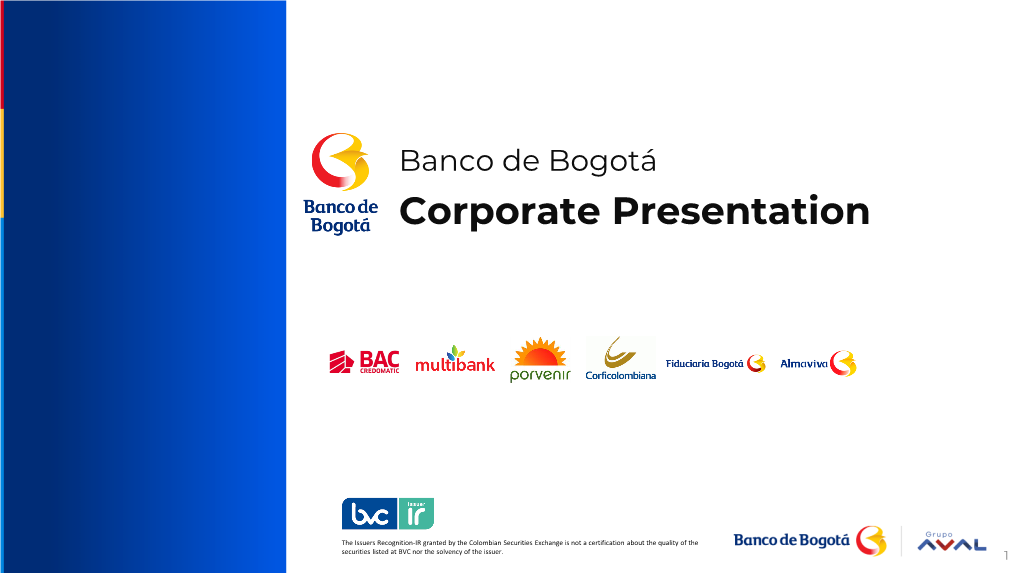 Milestones in Banco De Bogotá's Evolution