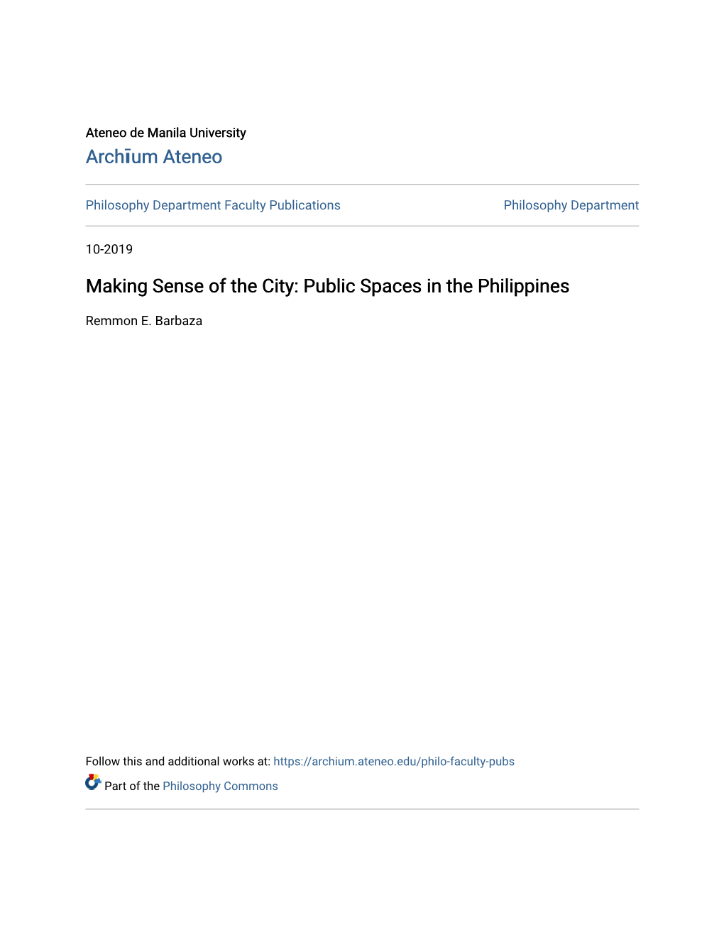 Public Spaces in the Philippines