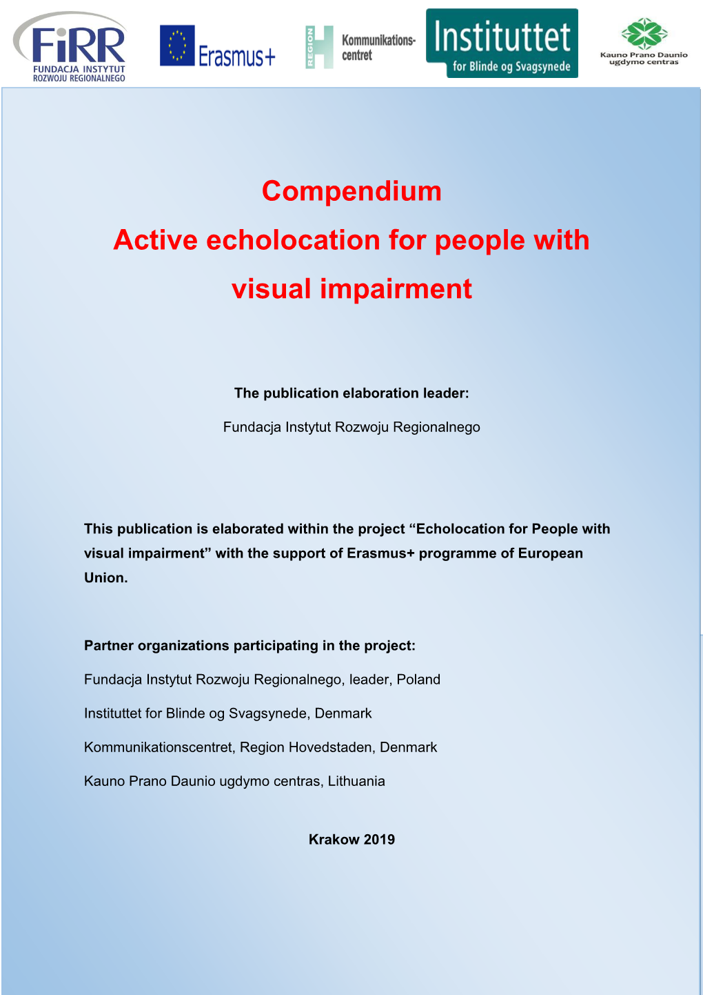 Compendium Active Echolocation for People with Visual Impairment