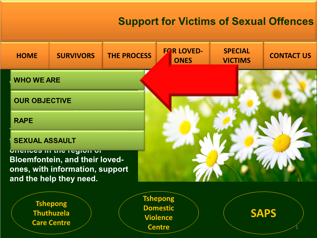 Welcome… Welkom… Kamohelo… Support for Victims of Sexual Offences