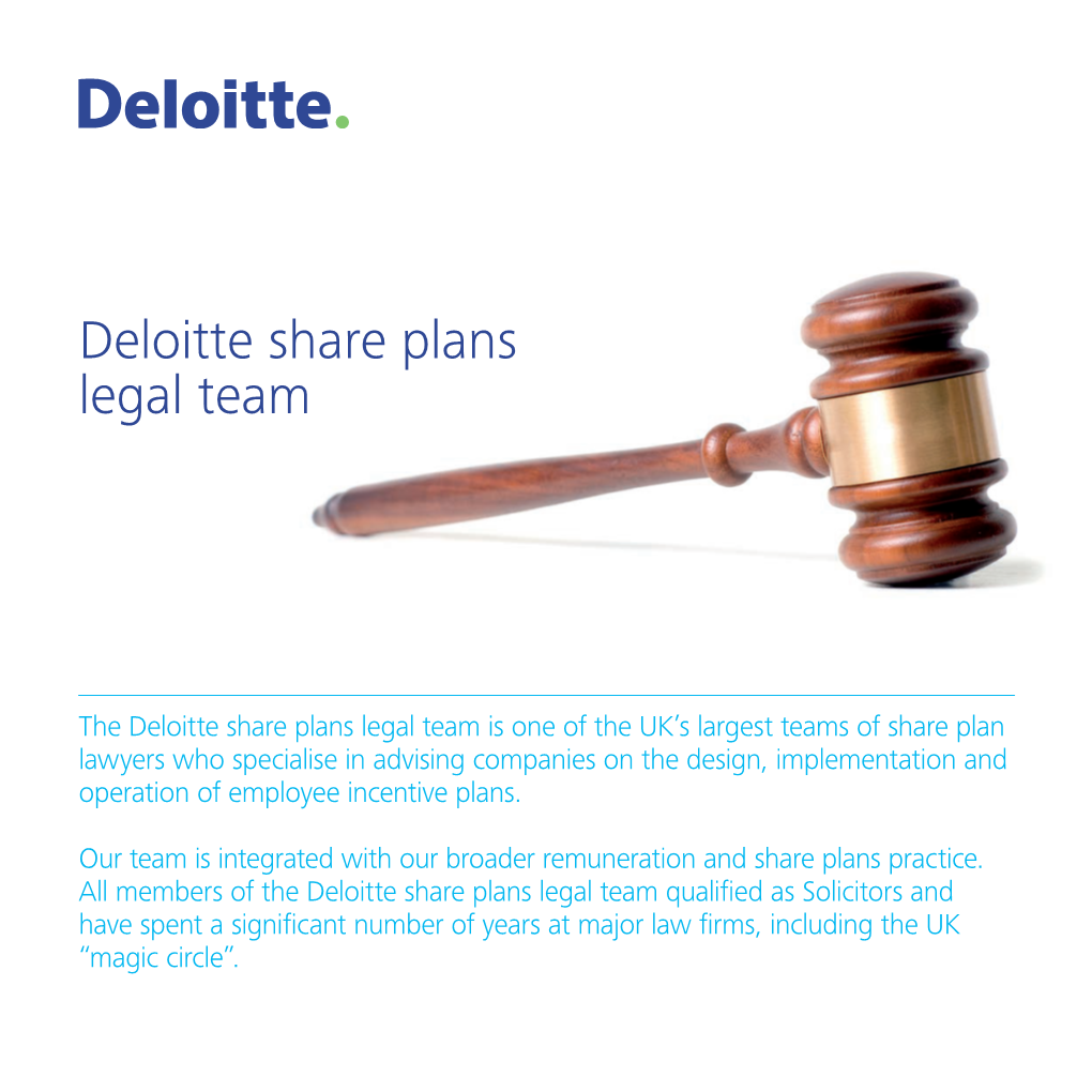 Deloitte Share Plans Legal Team