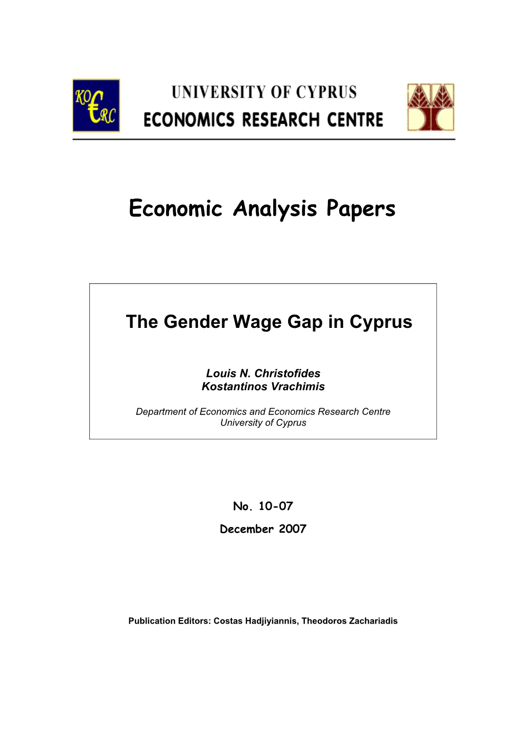 The Gender Wage Gap in Cyprus