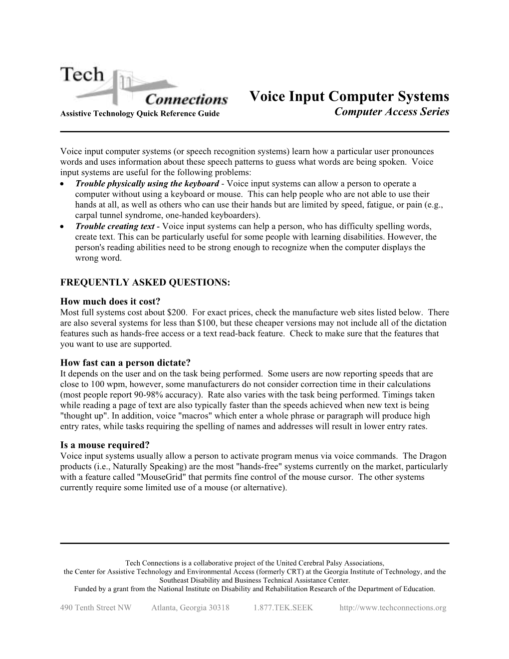 Voice Input Computer Systems