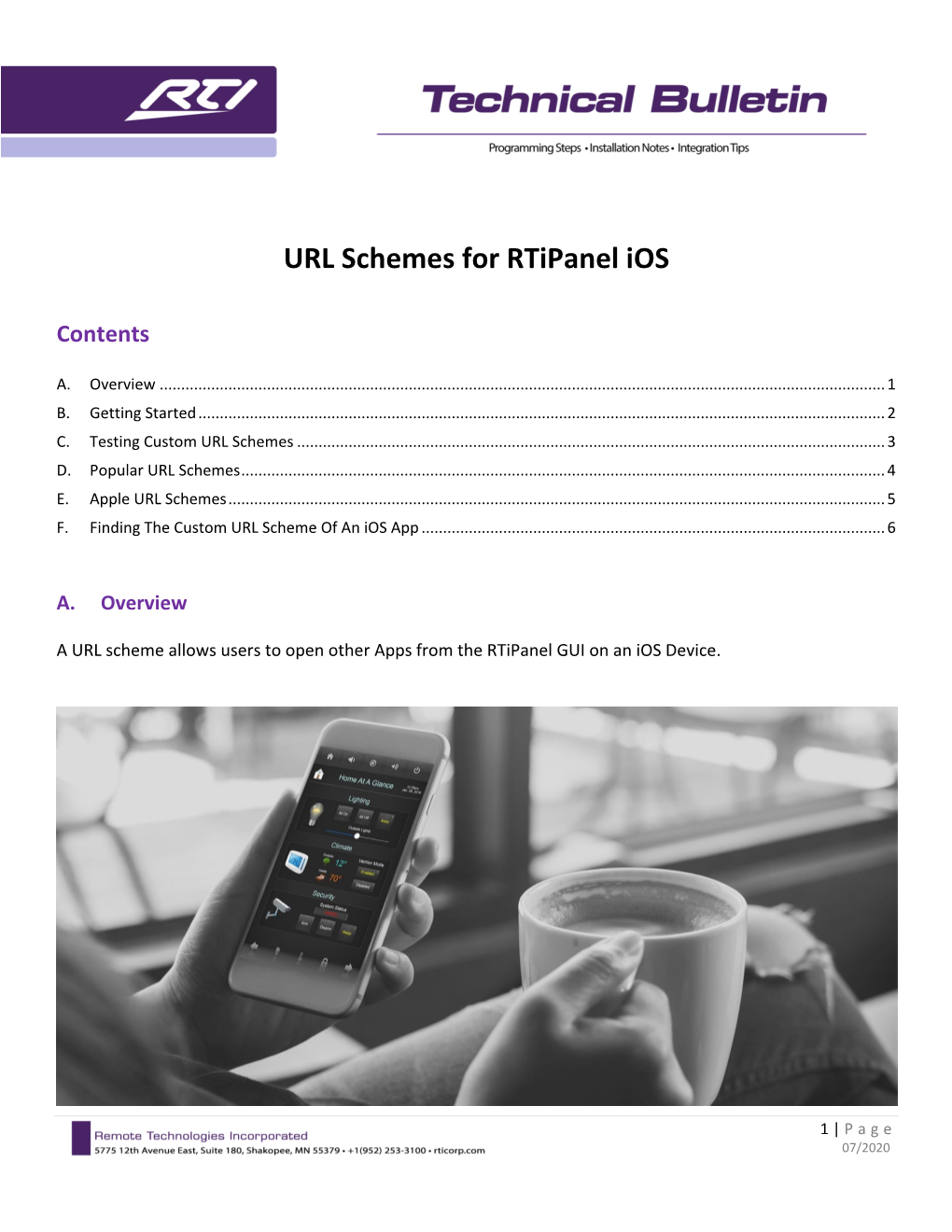 URL Schemes for Rtipanel Ios