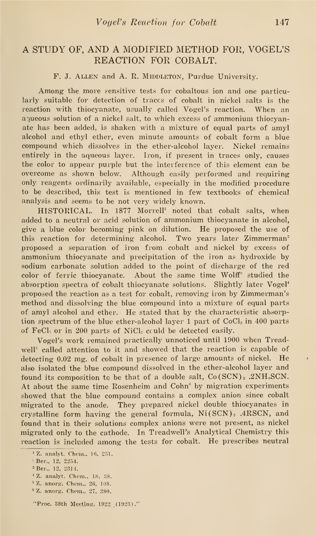 Proceedings of the Indiana Academy of Science