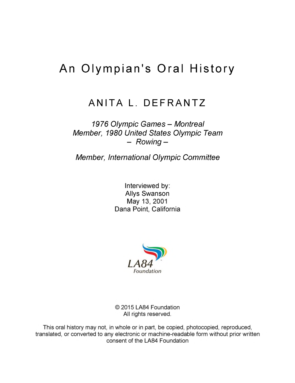 Anita L. Defrantz, 1976 and 1980, Rowing