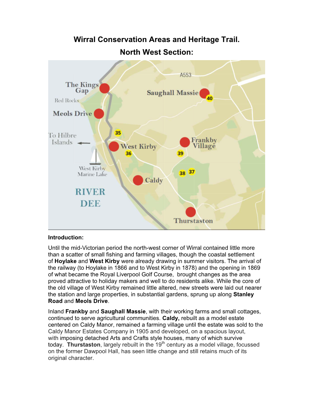 Wirral Conservation Areas and Heritage Trail. North West Section