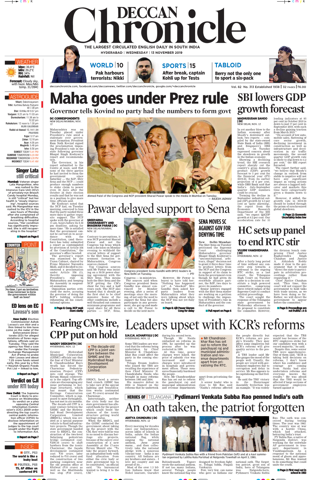 Maha Goes Under Prez Rule Leaders Upset with KCR's Reforms