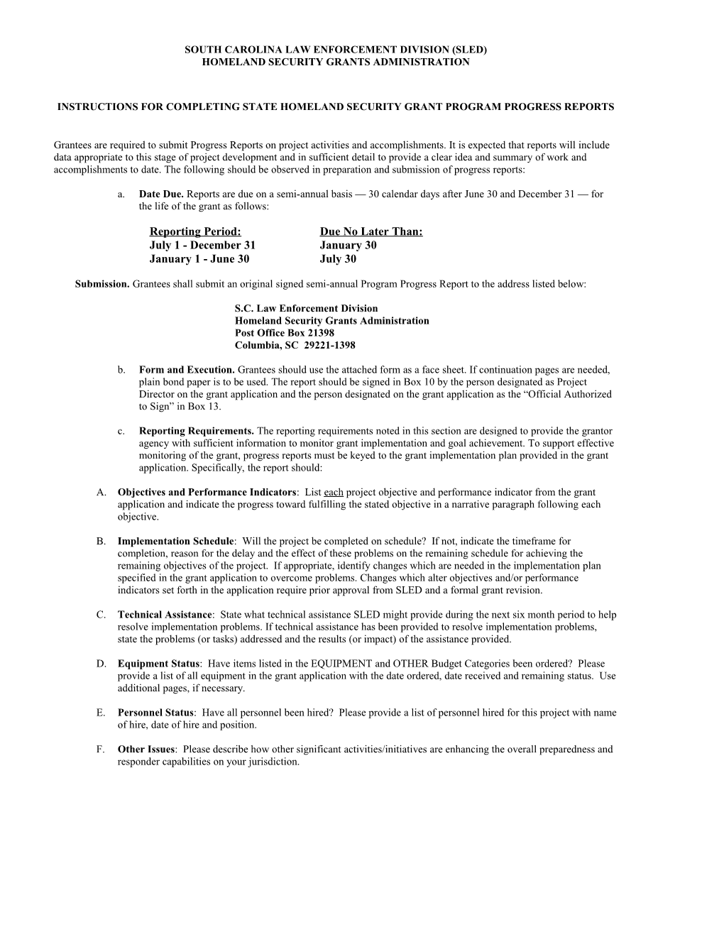 Instructions for Completing Ojp Categorical/Discretionary s1