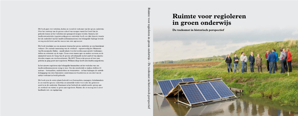 Ruimte Voor Regioleren in Groen Onderwijs