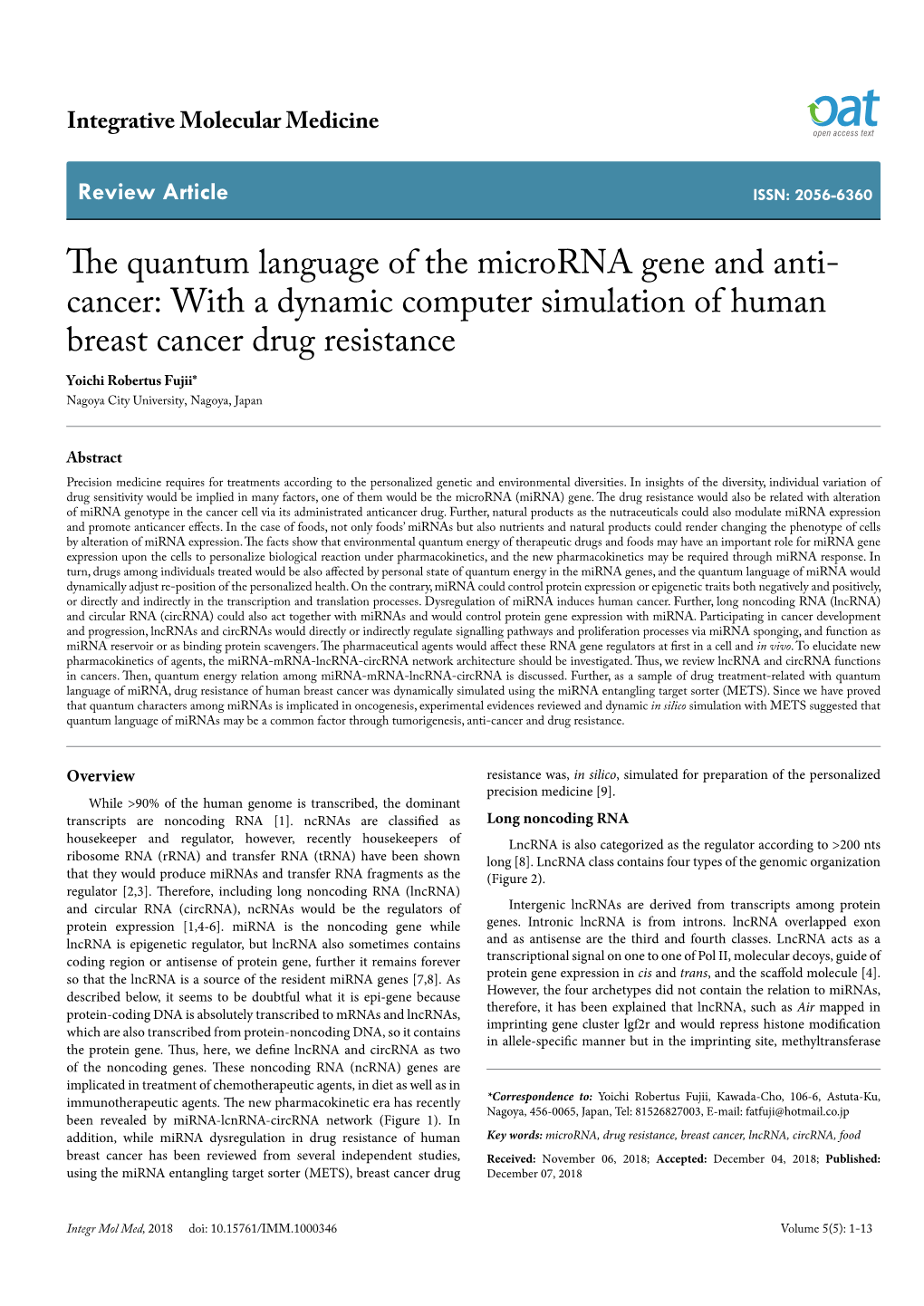 The Quantum Language of the Microrna Gene and Anti