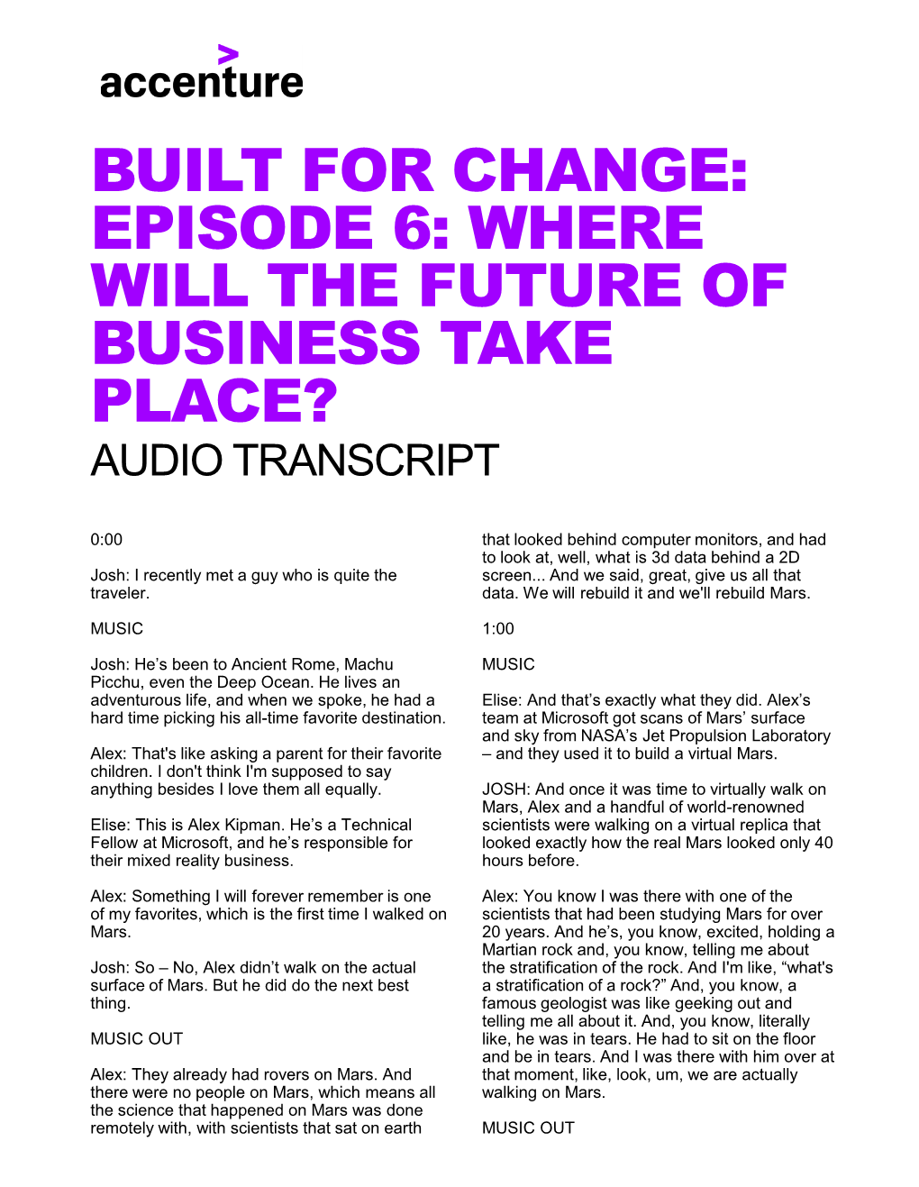 Episode 6: Where Will the Future of Business Take Place? Audio Transcript