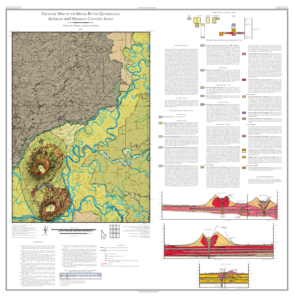 Geologic Map of the Menan Buttes Quadrangle, Jefferson and Madison Counties, Idaho