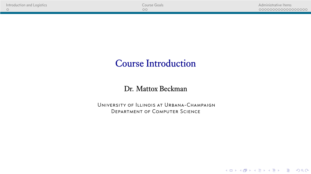 Course Introduction