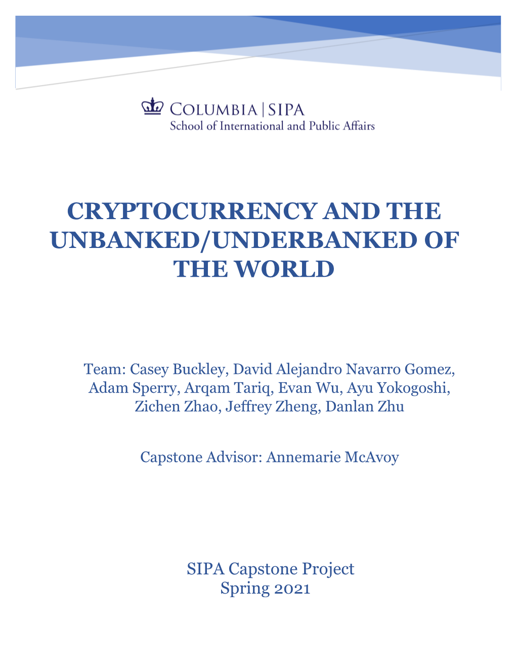 Cryptocurrency and the Unbanked/Underbanked of the World