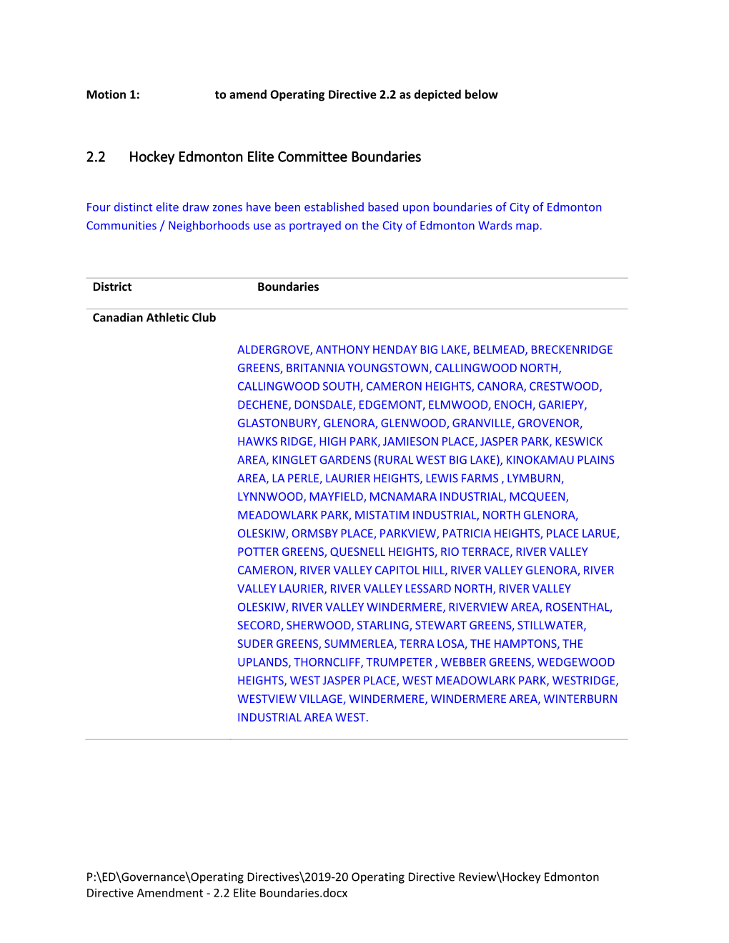 2.2 Hockey Edmonton Elite Committee Boundaries