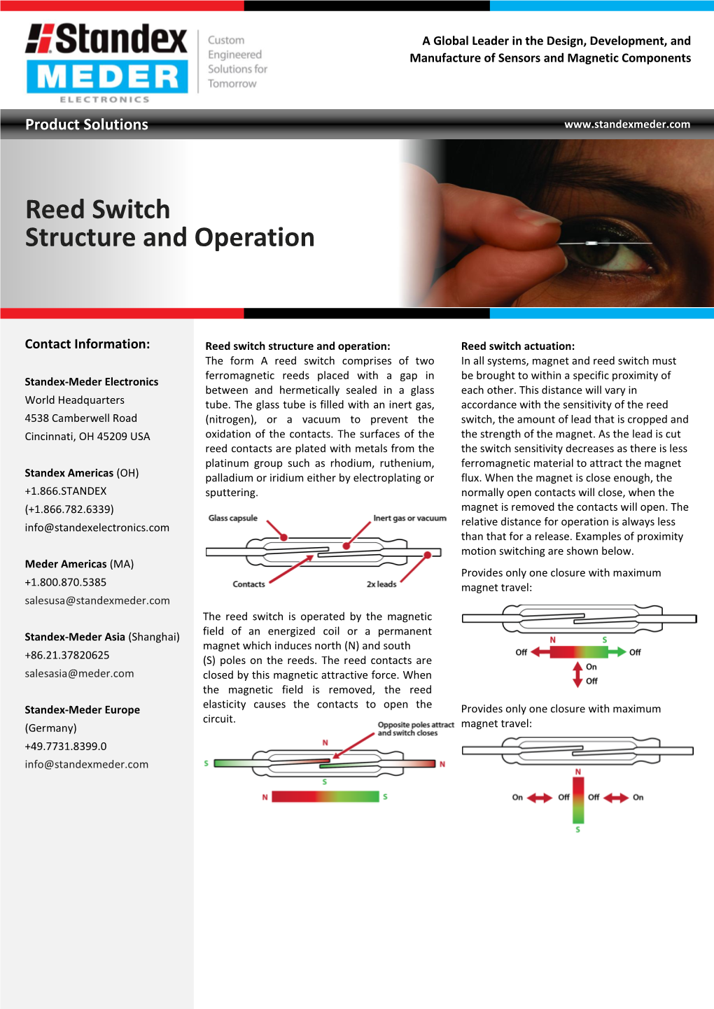 Reed Switch Structure and Operation