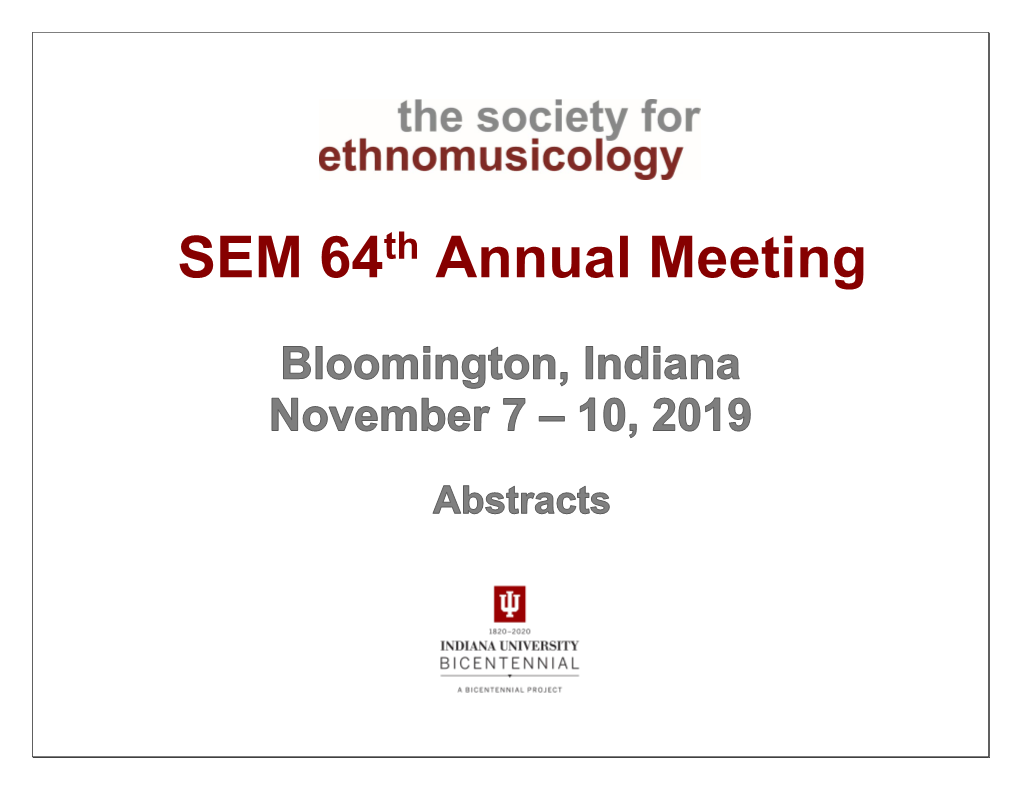 SEM 64Th Annual Meeting