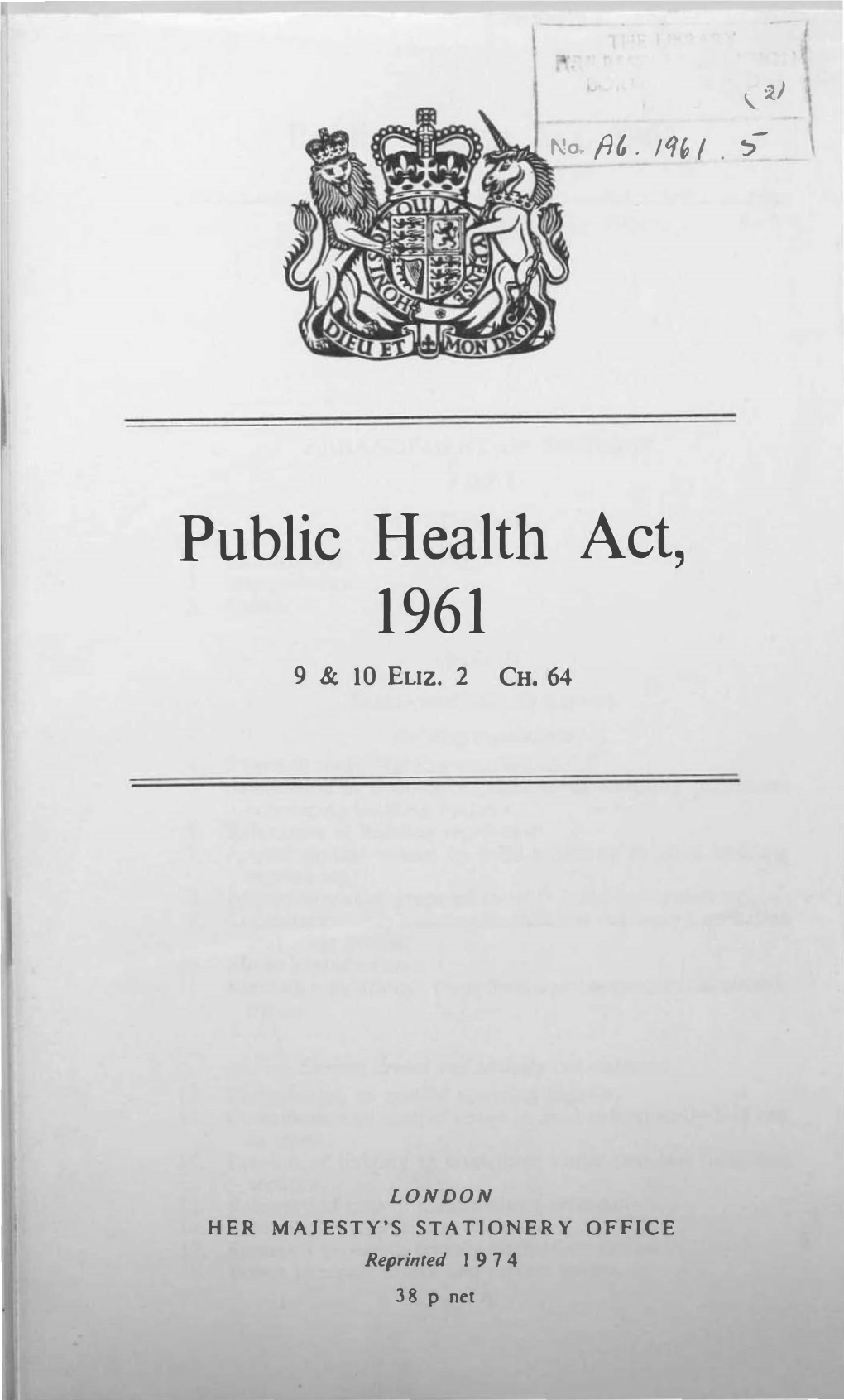 Public Health Act, 1961
