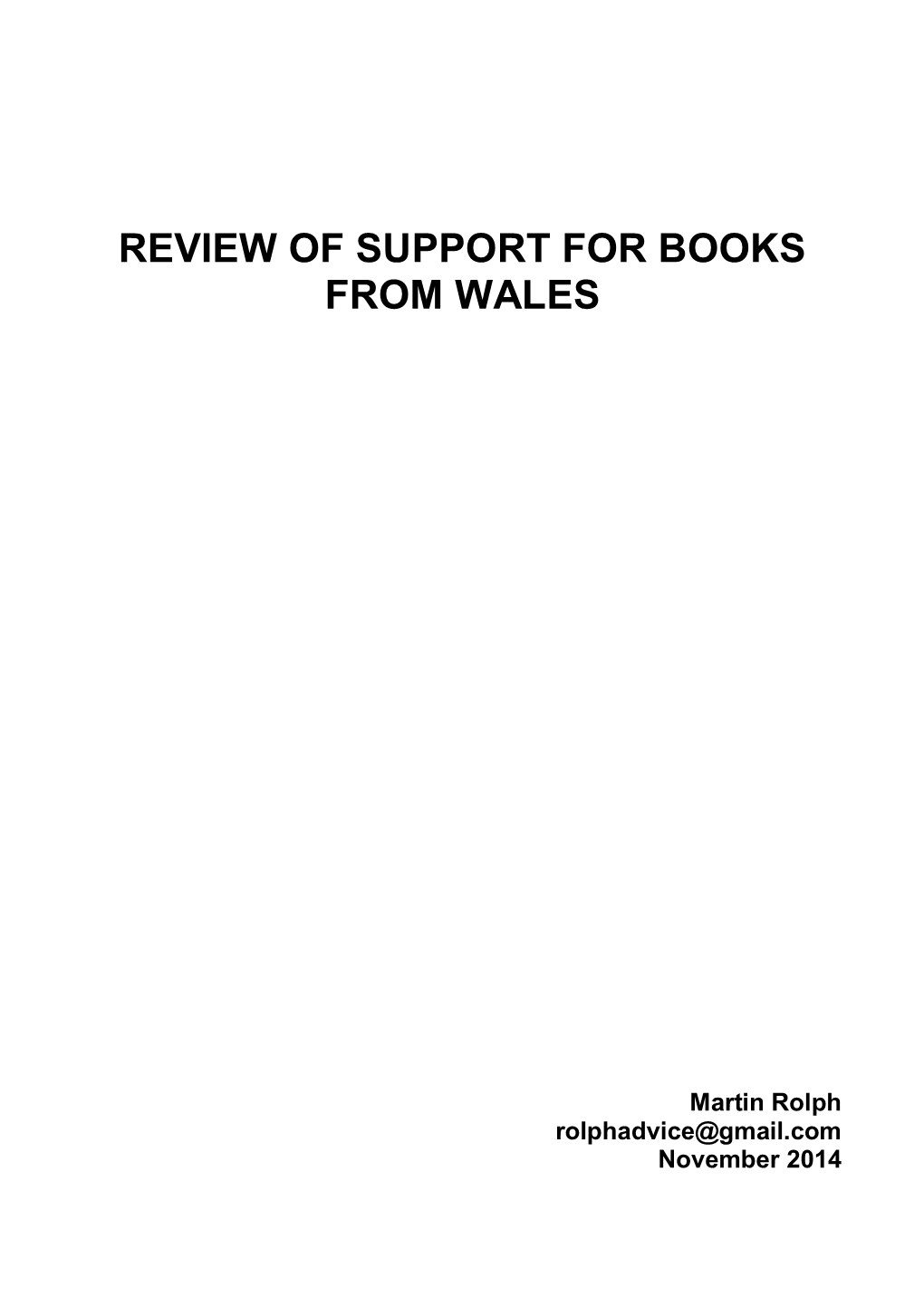 Review of Support for Books from Wales , File Type