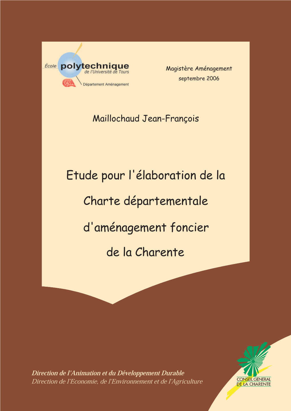 L'aménagement Foncier En Charente 1950-2005