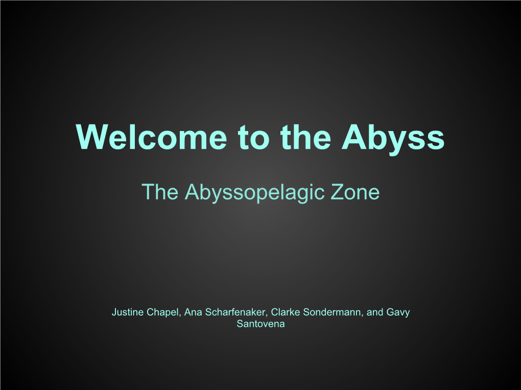 Welcome to the Abyss